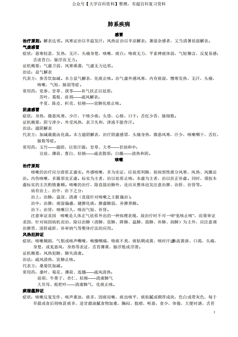 (完整版)中医内科学知识点整理-学习资源网 - 分享优质学习资料