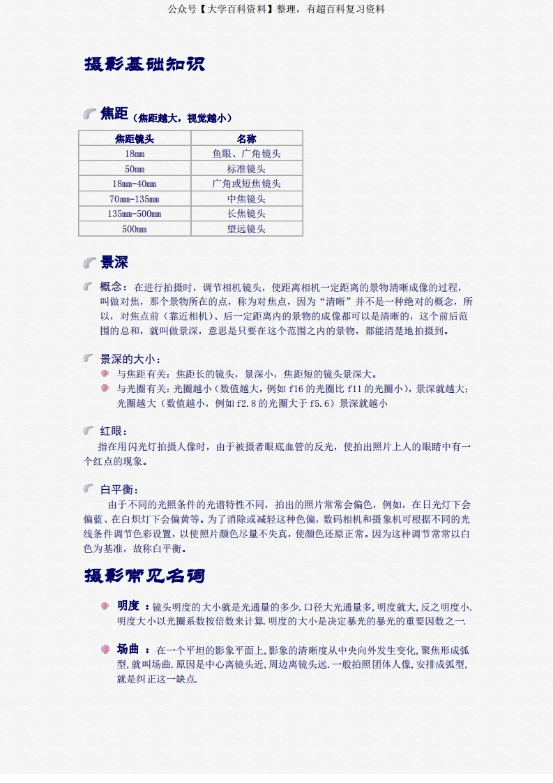 (完整版)初学者摄影基础知识-学习资源网 - 分享优质学习资料