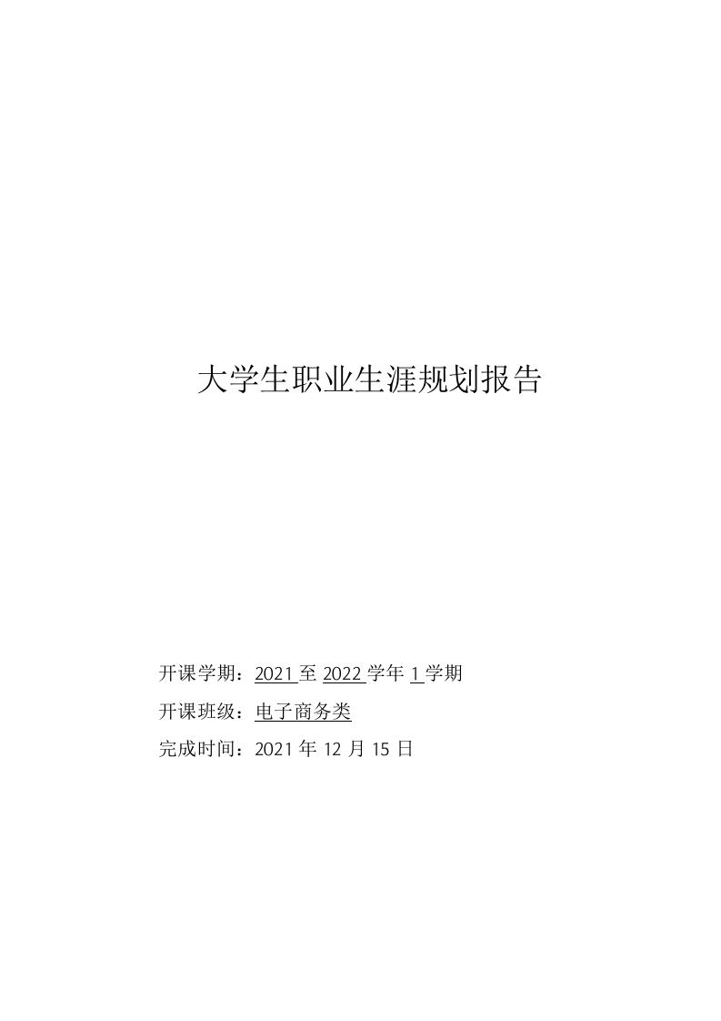 10页4200字电子商务职业生涯规划书
