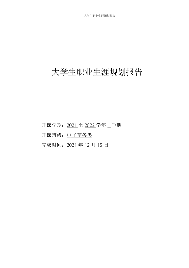 10页5500字电子商务职业生涯规划书