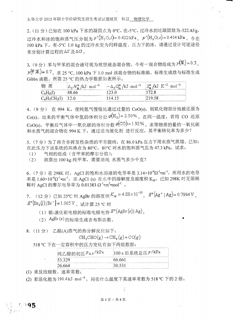 2013年东华大学研究生入学考试-4
