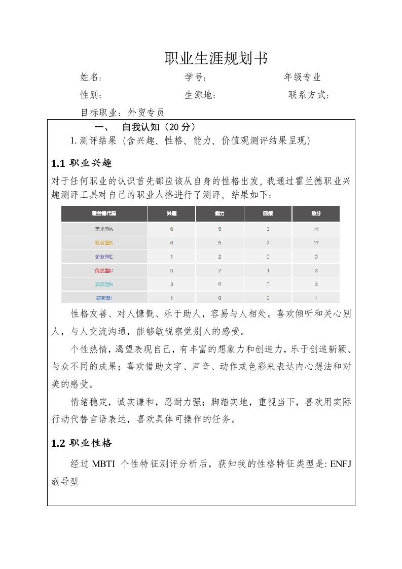 8页4000字跨境电子商务职业生涯规划书-学习资源网 - 分享优质学习资料