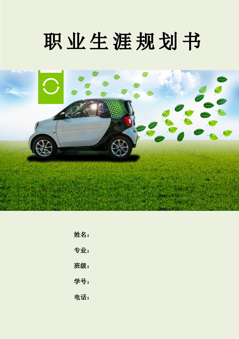 8页4500字新能源汽车技术职业生涯规划书-学习资源网 - 分享优质学习资料