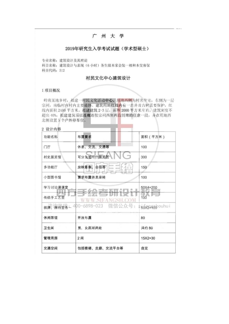 91、广州大学511建筑设计与表现（6小时）考研真题-学习资源网 - 分享优质学习资料