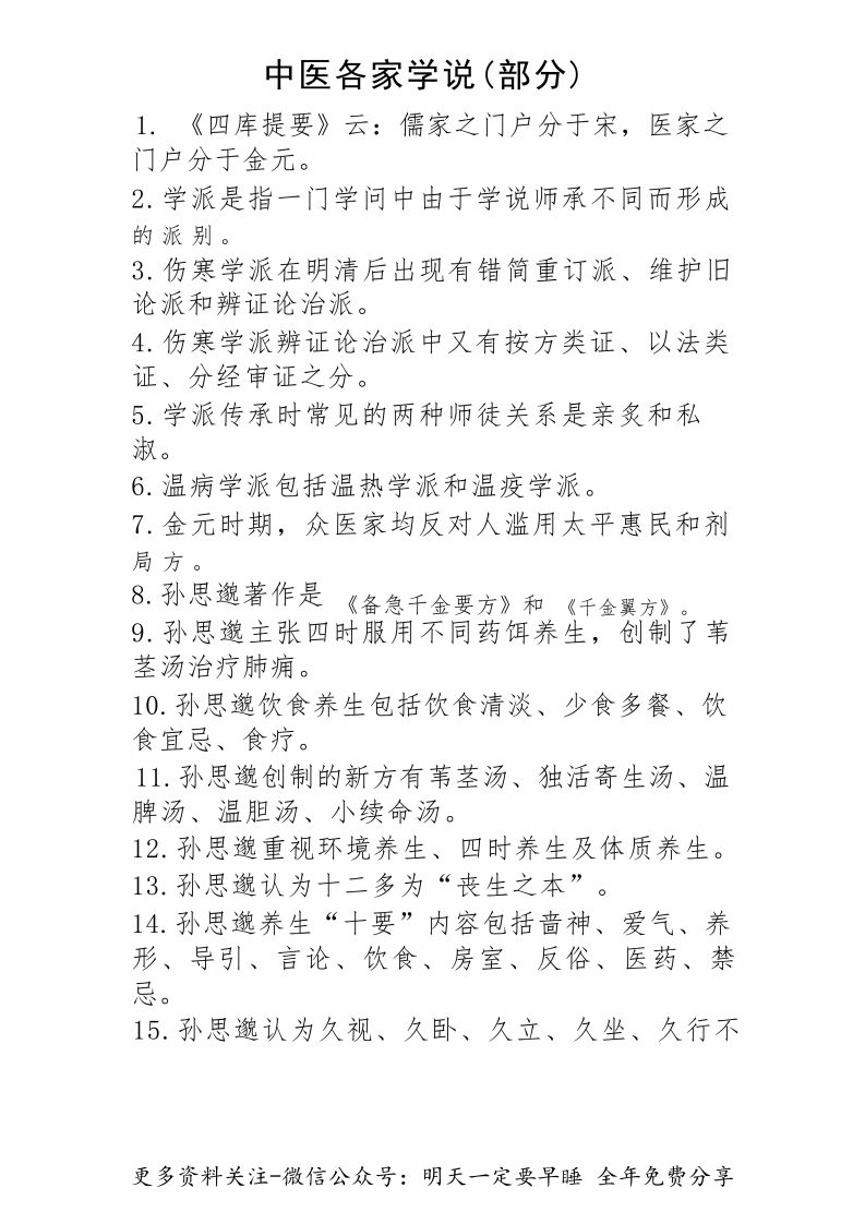 《中医各家学说》笔记--【8页】