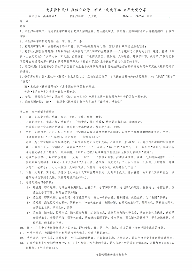 《中医妇科学》复习资料--【13页】