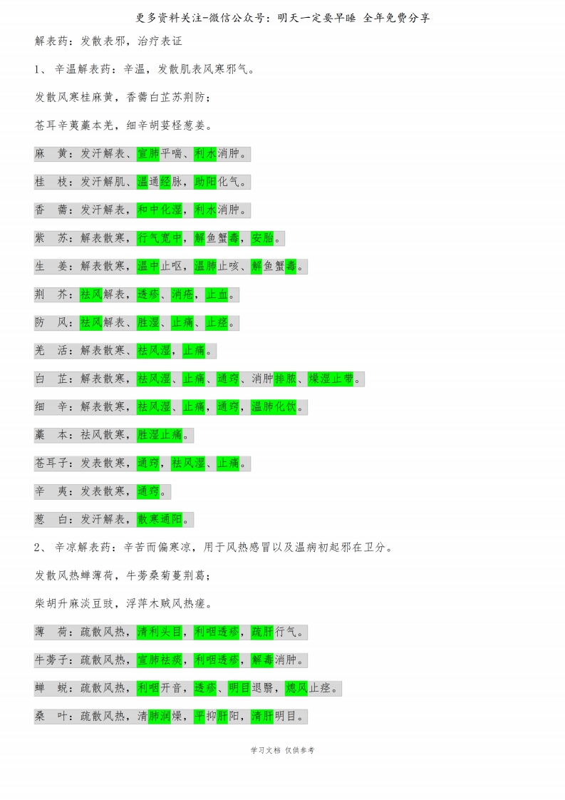 《中药学》笔记(精华)--精简版--【22页】