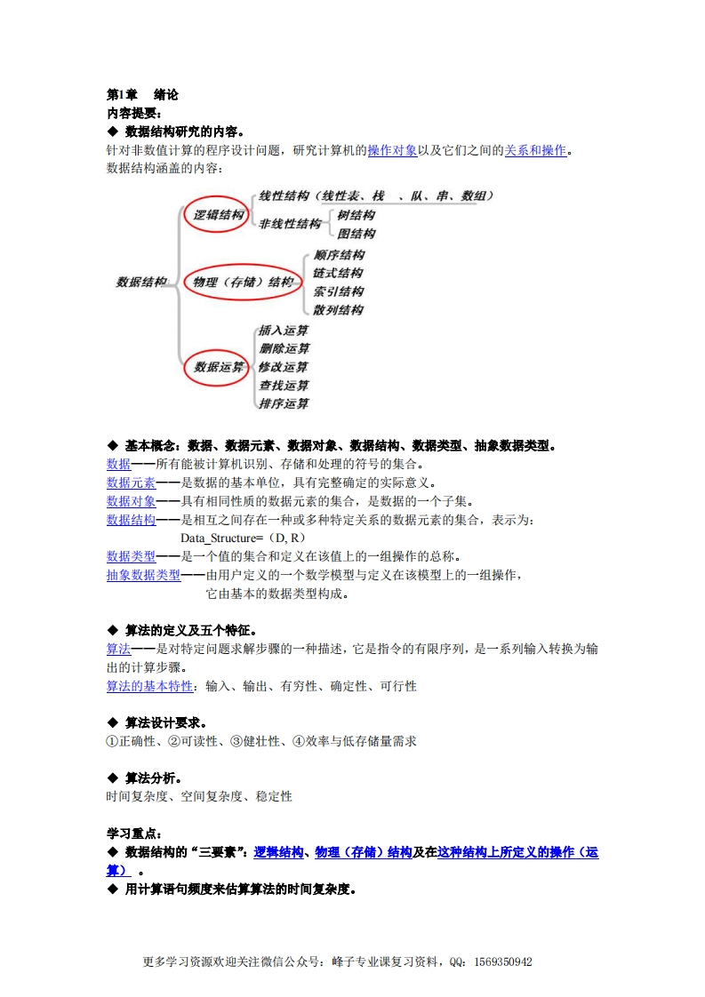 【数据结构】知识点全面总结—精华版