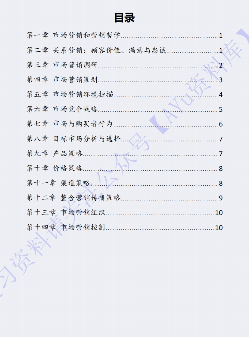 【章节知识要点总结2】00058市场营销学1