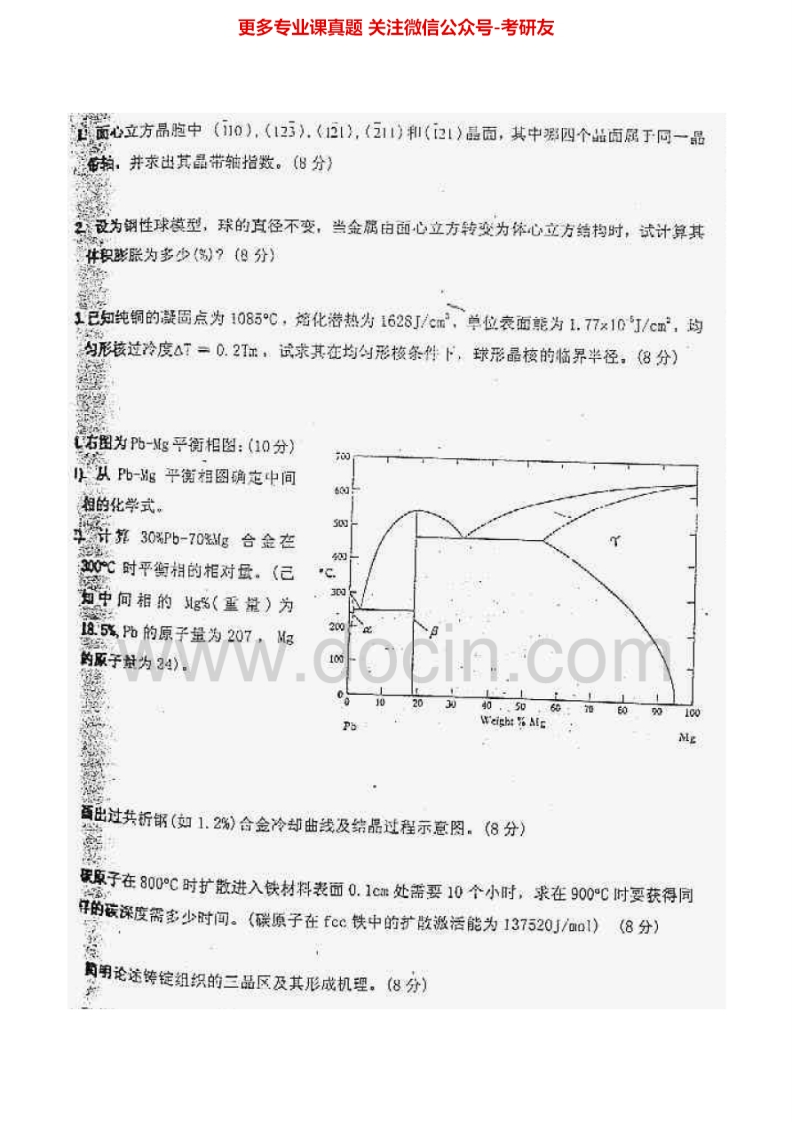 上海交通大学材料科学基础1999-2007、回忆2010、2012答案2000-2004、2006考研真题汇编_1753610722-学习资源网 - 分享优质学习资料