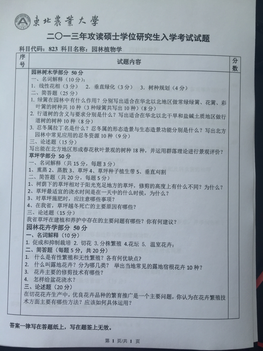东北农业大学风景园林学823园林植物学2013真题-fae0b658e572-学习资源网 - 学习助手专注分享优质学习资源
