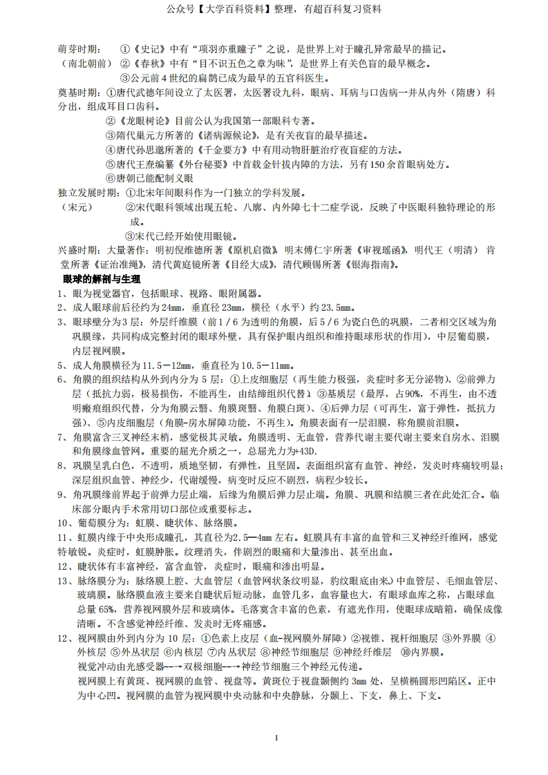中医眼科重点总结-学习资源网 - 分享优质学习资料