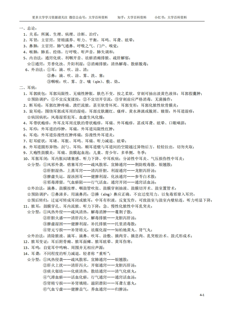 中医耳鼻咽喉科学-学习资源网 - 学习助手专注分享优质学习资源