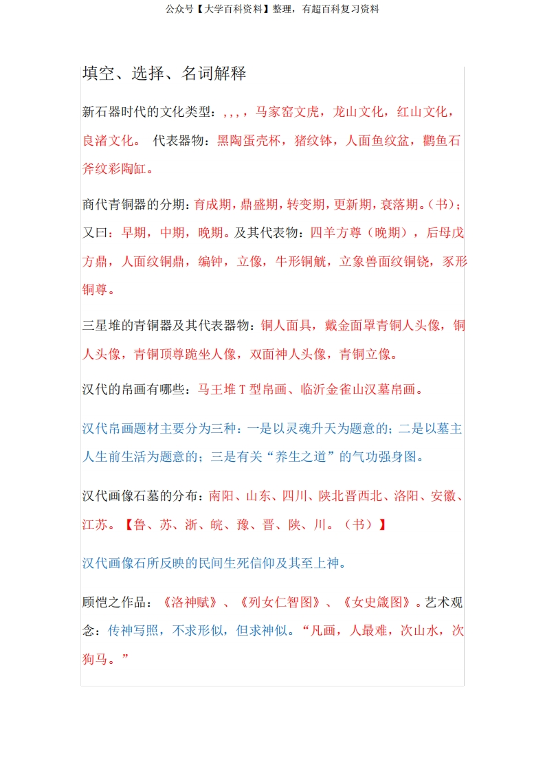 中国美术史知识点梳理(2)-学习资源网 - 分享优质学习资料