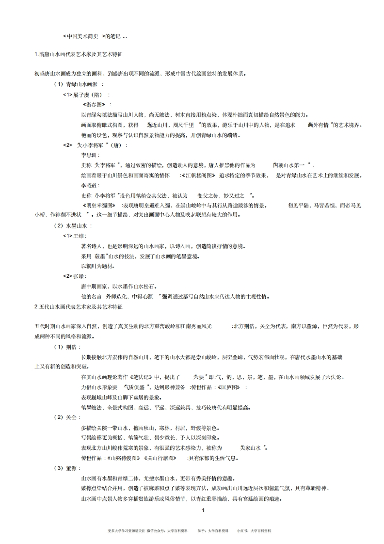 中外美术史(整理复习大全)-学习资源网 - 学习助手专注分享优质学习资源
