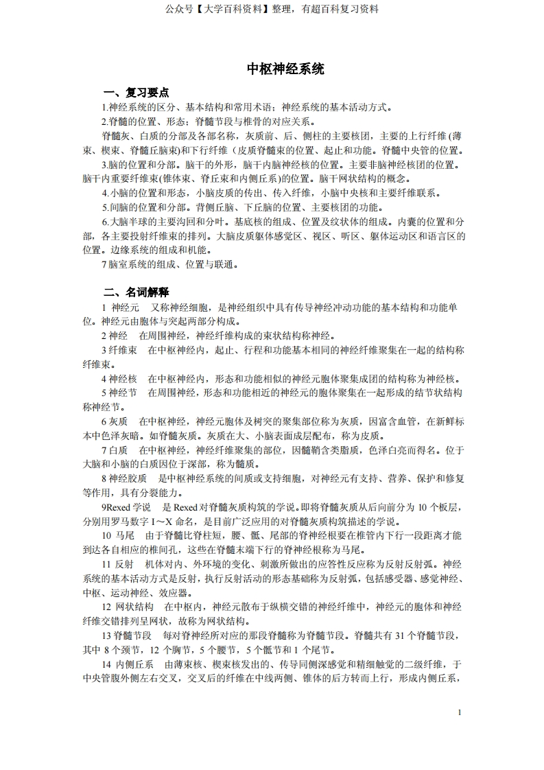 中枢神经系统-学习资源网 - 分享优质学习资料