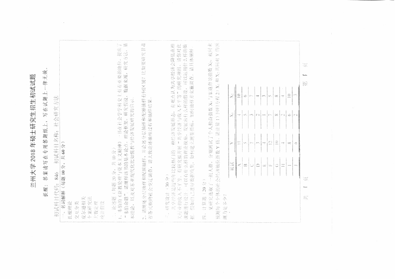 兰州大学2018初试社会研究方法_1