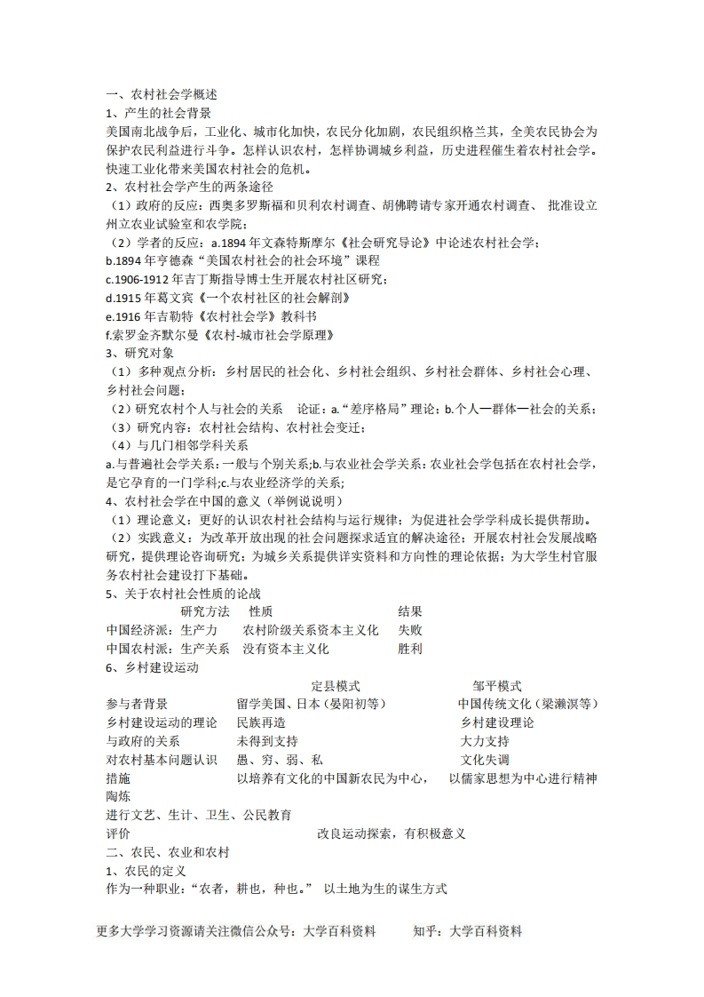 农村社会学概述