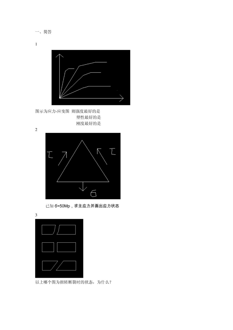 北京化工大学材料力学2011年考研初试试题-