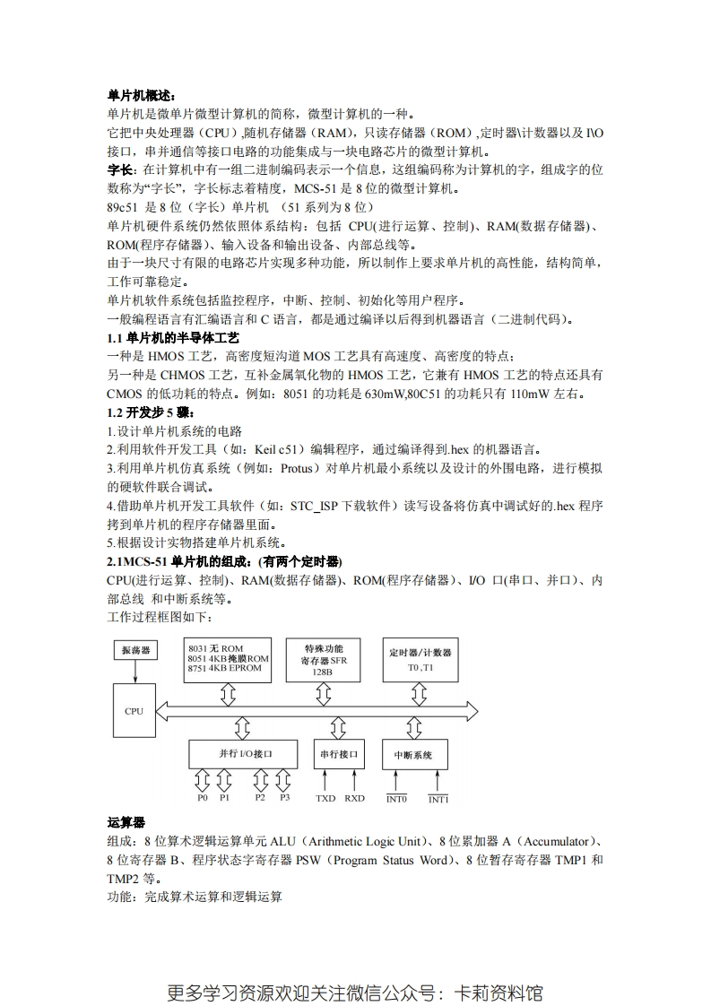 单片机原理及应用期末考试必考知识点重点总结