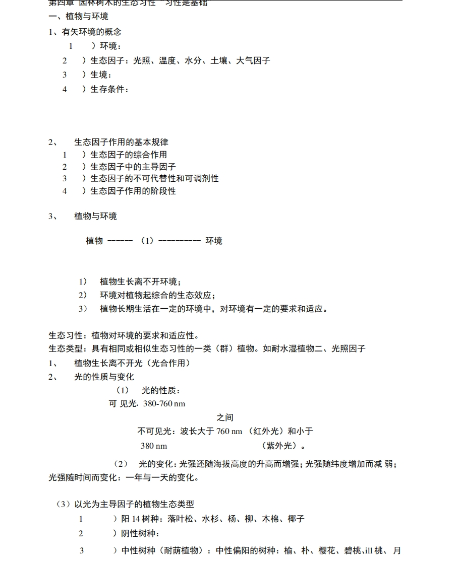 园林树木学课堂笔记