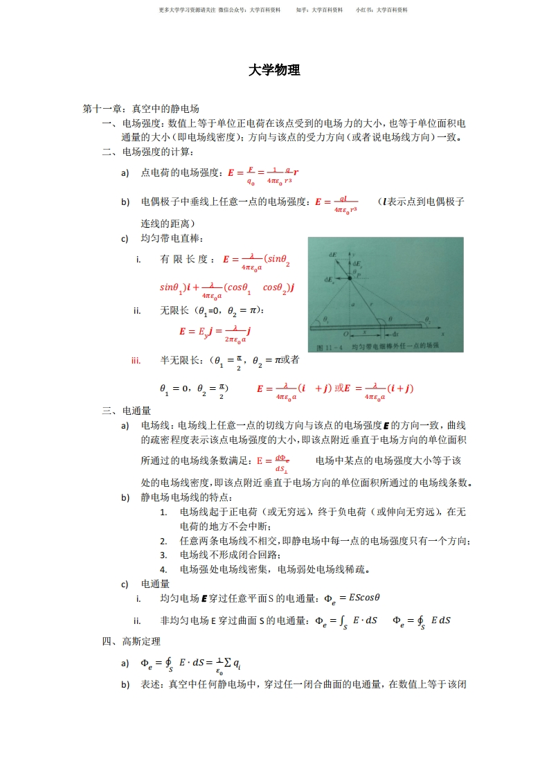 大学物理知识点归纳-学习资源网 - 学习助手专注分享优质学习资源