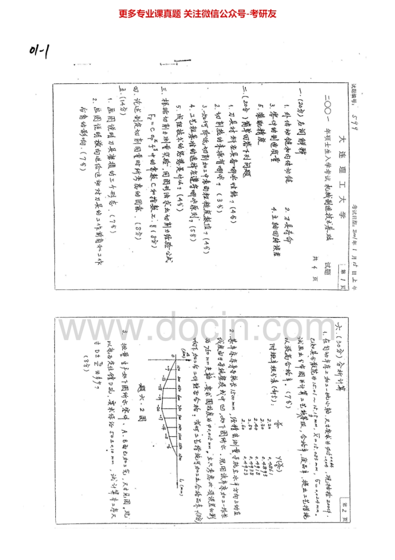 大连理工大学机械制造技术基础2001-2011考研真题汇编.Image.Marked