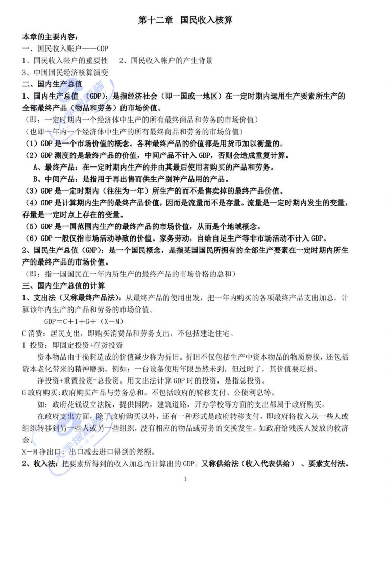 宏观经济学复习资料-学习资源网 - 分享优质学习资料