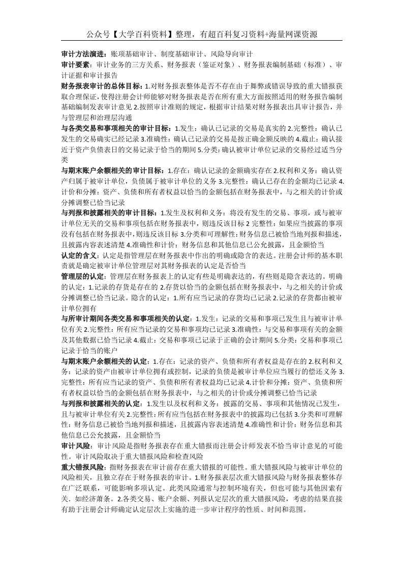 审计学知识点整理-学习资源网 - 分享优质学习资料