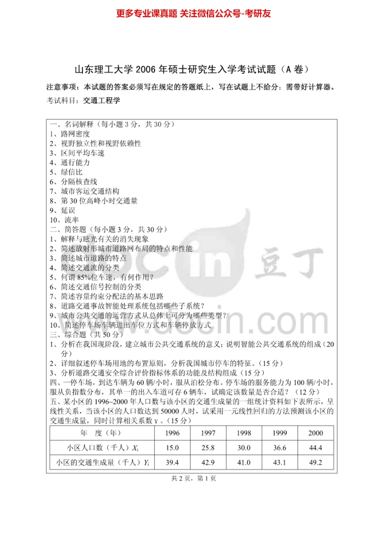 山东理工大学960交通工程学2006、2008考研真题汇编.Image.Marked