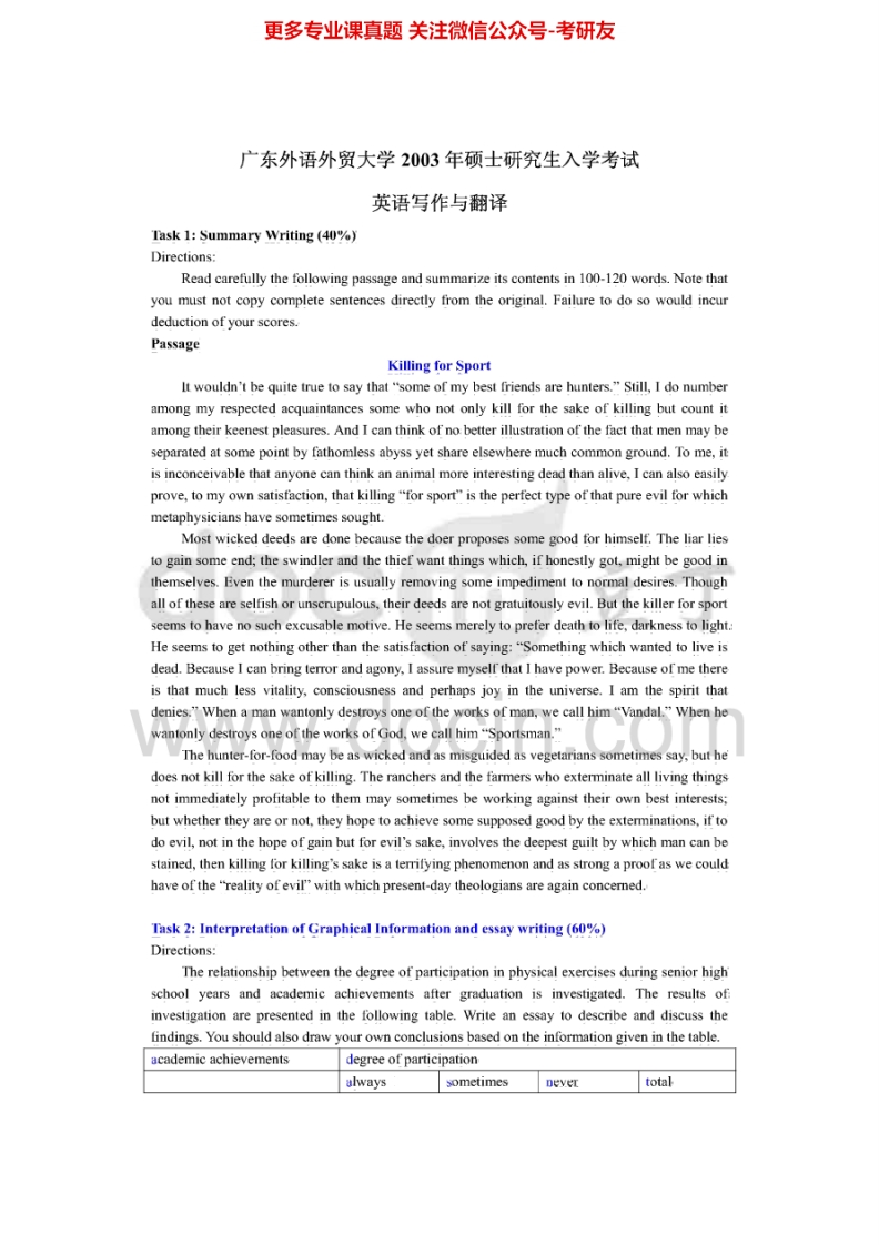 广东外语外贸大学801英语写作与翻译2003-2006、2008考研真题汇编.Image.Marked-学习资源网 - 分享优质学习资料