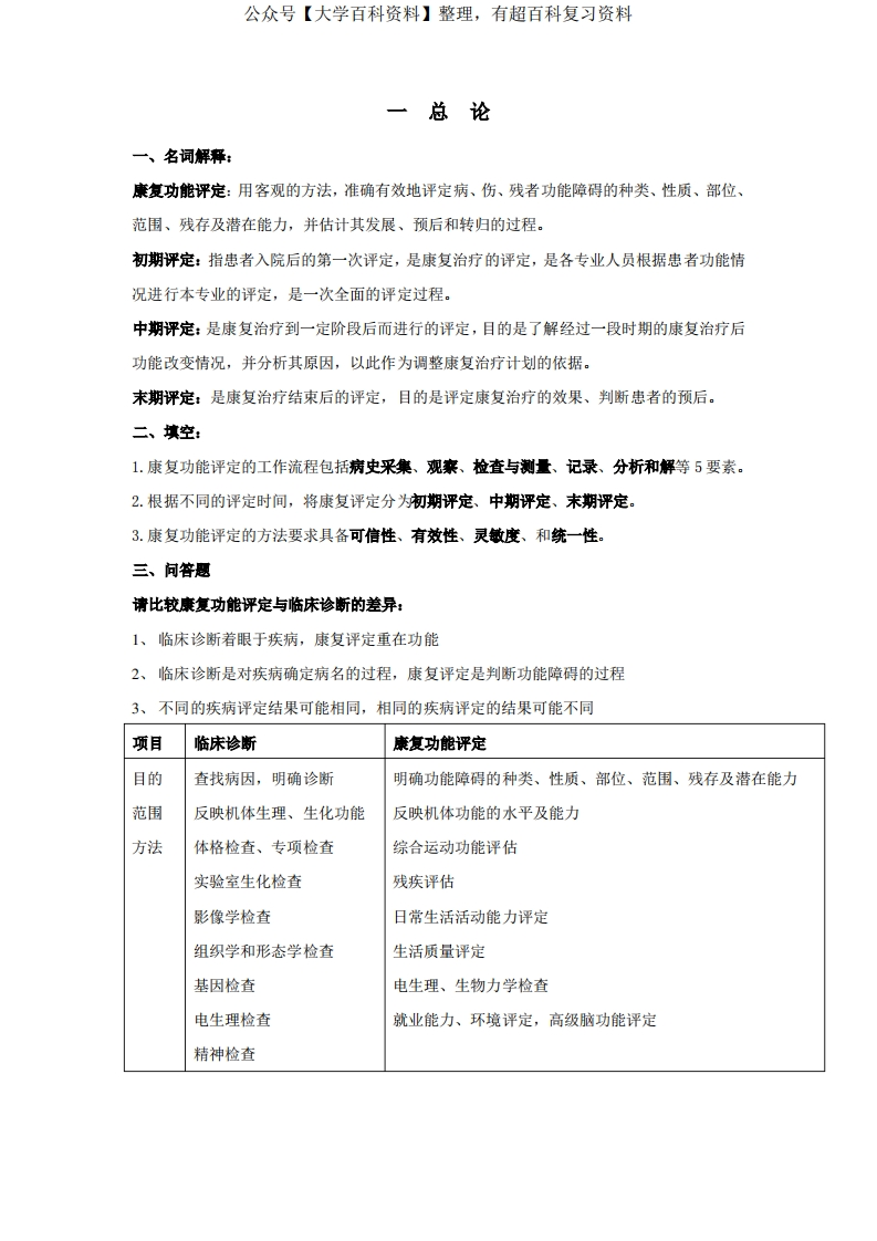 康复评定学试题及答案