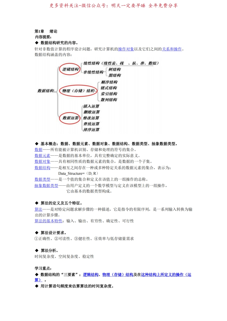 数据结构知识点全面总结—精华版