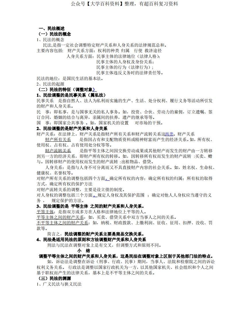 民法知识点大全