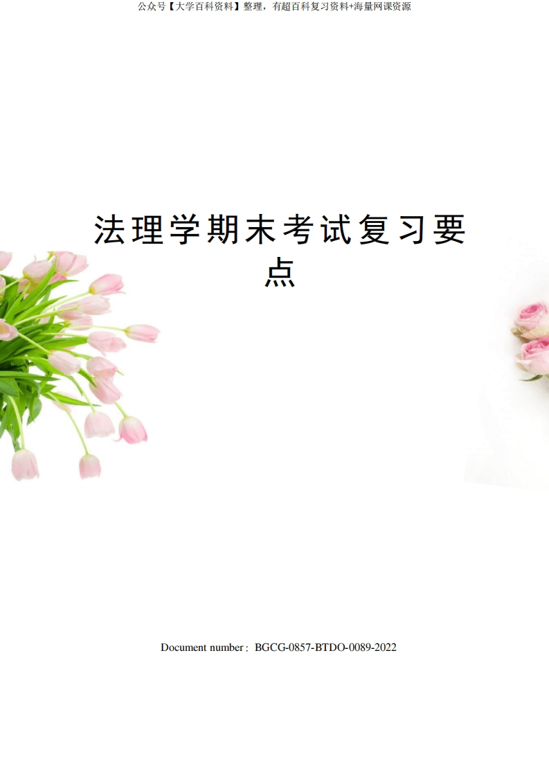 法理学期末考试复习要点