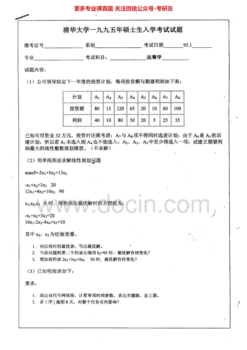 清华大学运筹学1995-1996、2002-2005、2007考研真题汇编.Image.Marked-学习资源网 - 分享优质学习资料