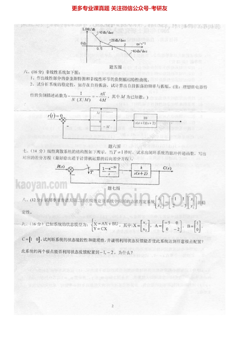 燕山大学自动控制原理2007-2014考研真题汇编.Image.Marked