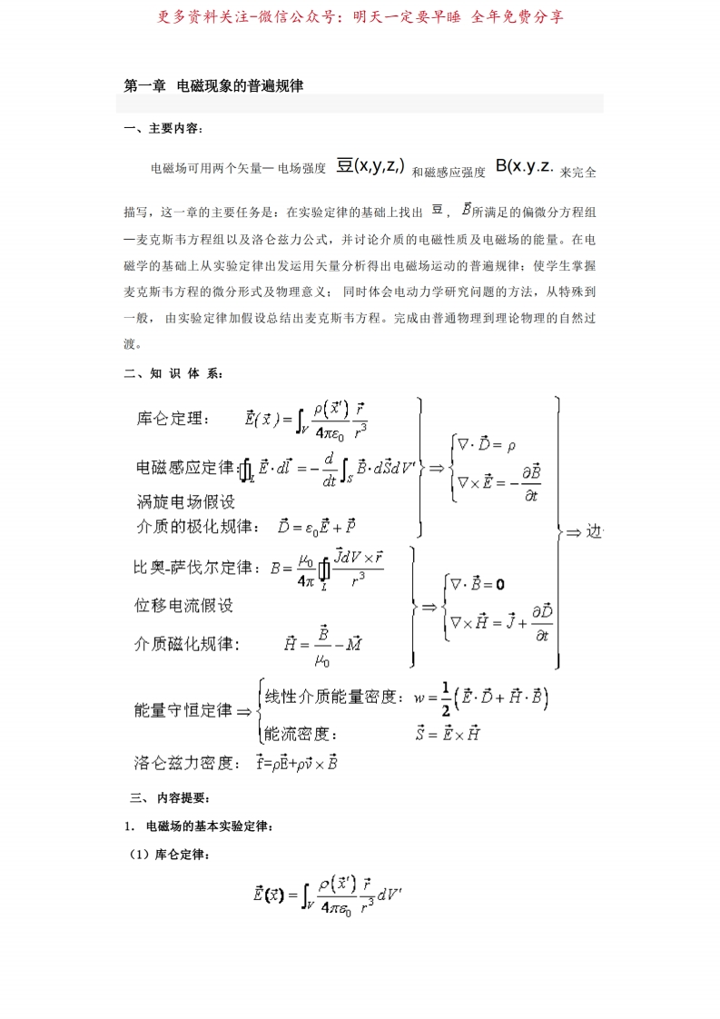 电动力学-知识点总结