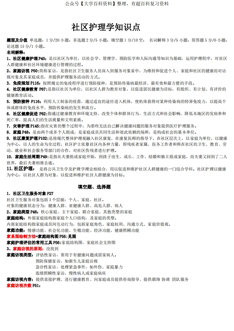 社区护理学自考知识点.doc