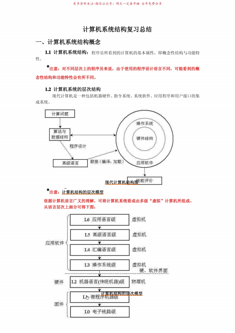 计算机系统结构复习总结