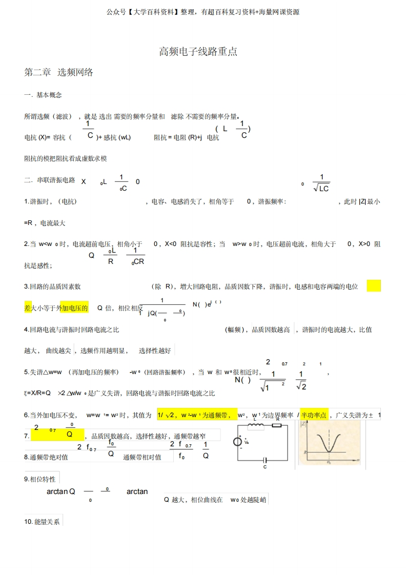 高频电子线路(知识点整理)